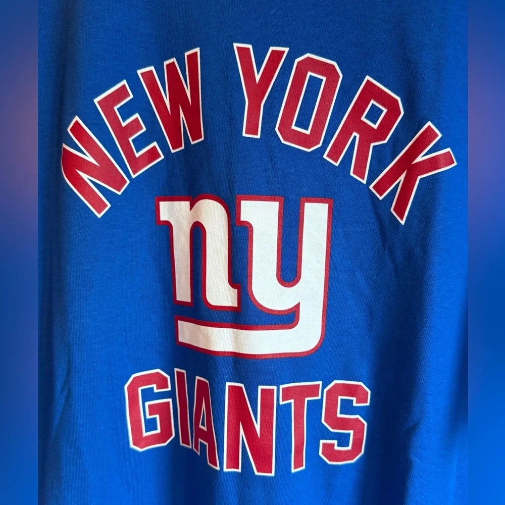 NFL Team Apparel New York Giants Blue Cotton‎ Shirt Size Large